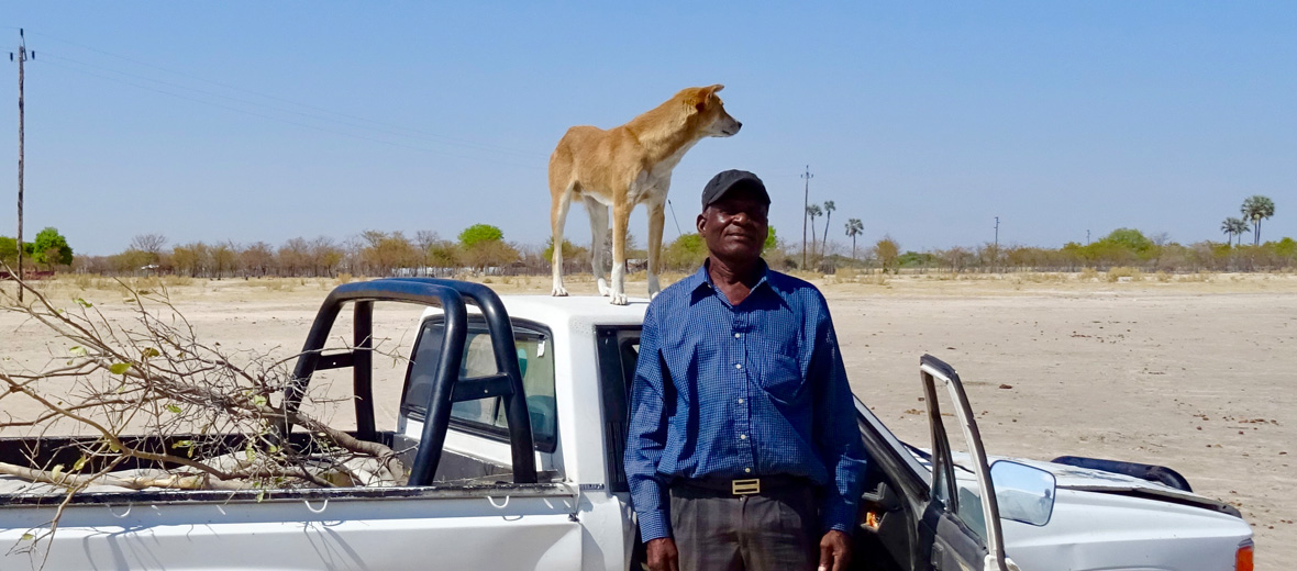 Man and dog Namibia